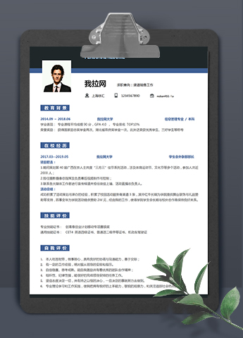 蓝黑稳重风格渠道销售简历模板