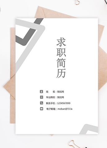 灰色线条简约成套销售主管个人简历word模板