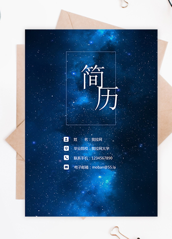 蓝色星空商务成套销售主管个人简历模板