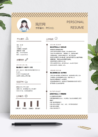 创意个性风格财务总监个人求职简历模板