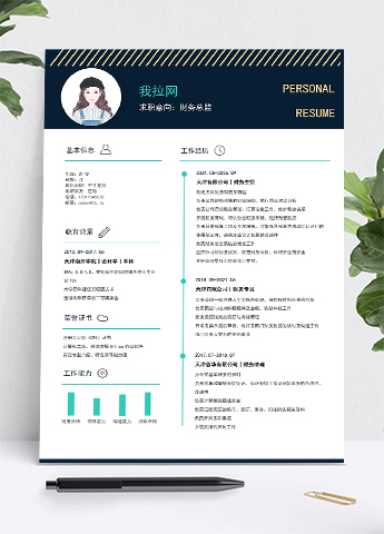 金黑色简约大气财务总监求职简历模板