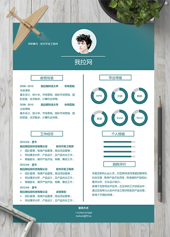 绿色稳重大气软件开发工程师简历