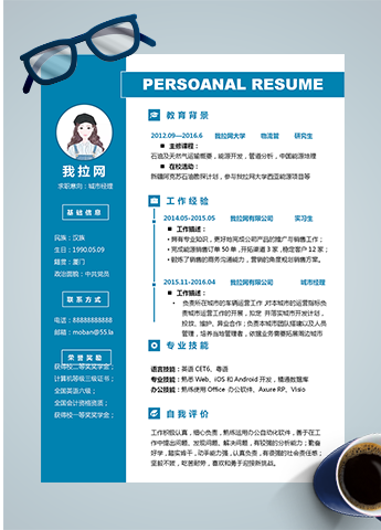 简洁风清新城市经理word简历模板