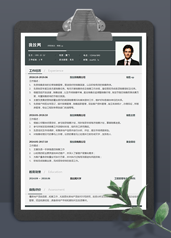 深色系销售vp个人简历模板
