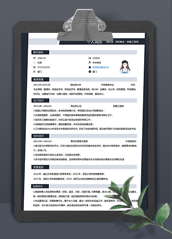商务黑销售工程师word简历模板
