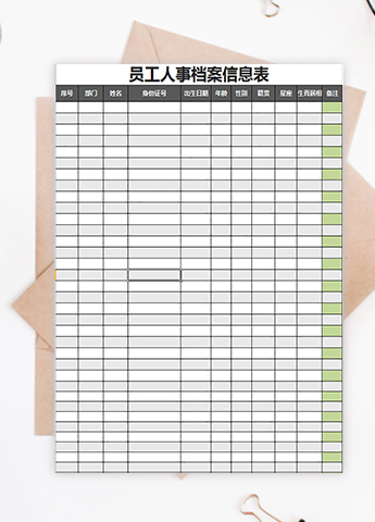 员工人事档案信息表