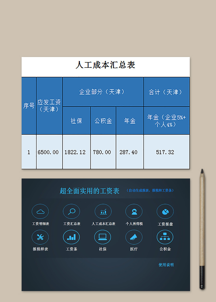 超全面实用的工资表