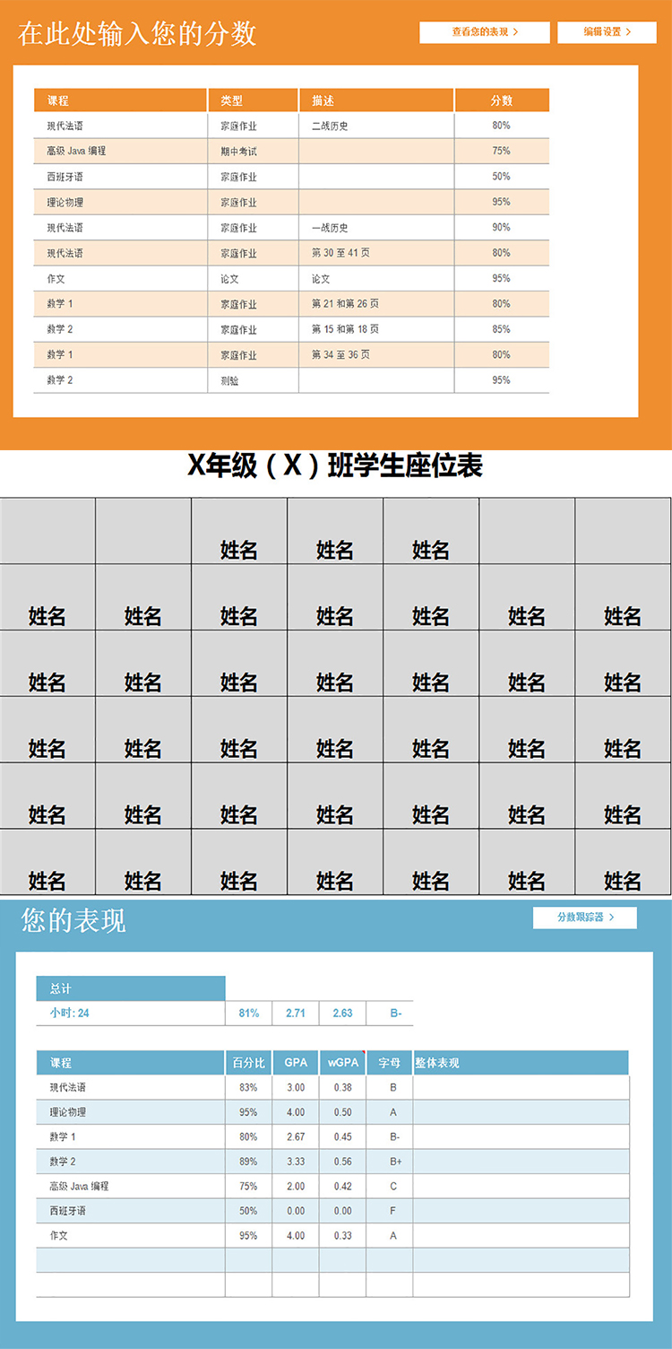 学生课程分数表-1