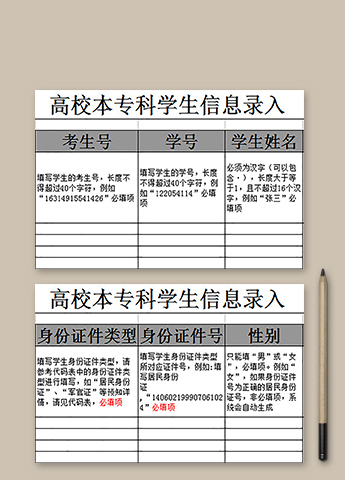 高校本专科学生信息录入