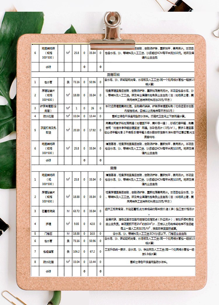 装修材料报价单-1