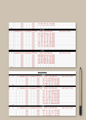 新房装修预算表