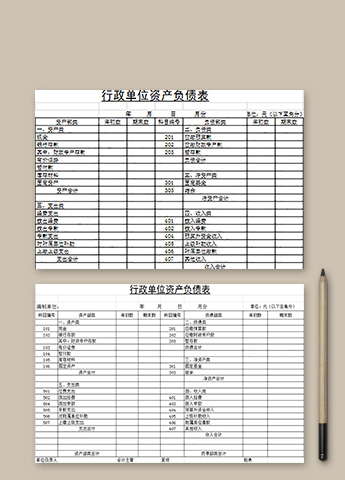 行政单位资产负债表