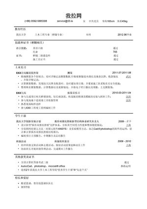 土木工程（桥隧）简历模板（突出技能证书）