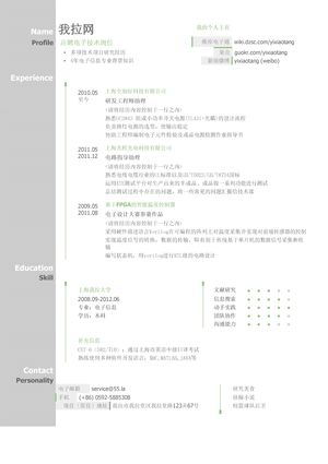 电子技术岗位简历模板（图形化创意简历模板）
