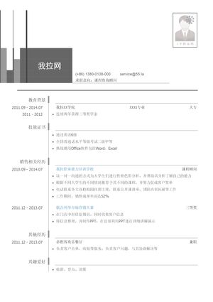 行业咨询顾问简历模板（突出技能证书）