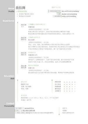 客服专员简历模板（图形化创意简历模板）