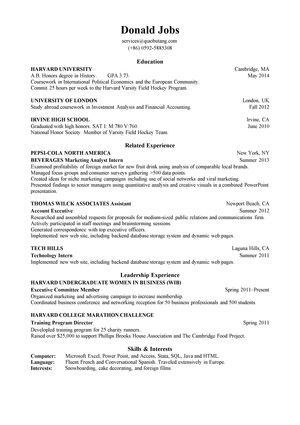 文科生求职英文简历模板