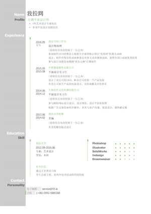 平面设计师简历模板（图形化创意简历模板）