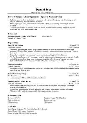 行政管理求职英文简历模板