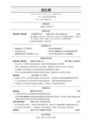 叶轮机运营工程师岗位简历模板