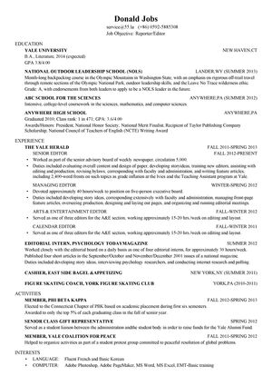 记者编辑简历模板（大容量文学学士适用）