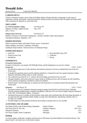 土建监理求职英文简历模板