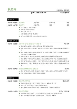 外贸专业毕业生个人简历模板