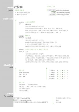 图书编辑求职简历模板（图形化创意简历模板）