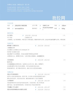 网络推广简历模板