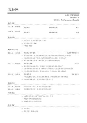 四大会计师事务所风险管理岗位简历模板