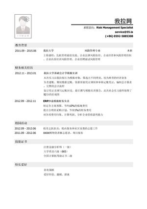 四大会计师事务所风险管理岗简历模板